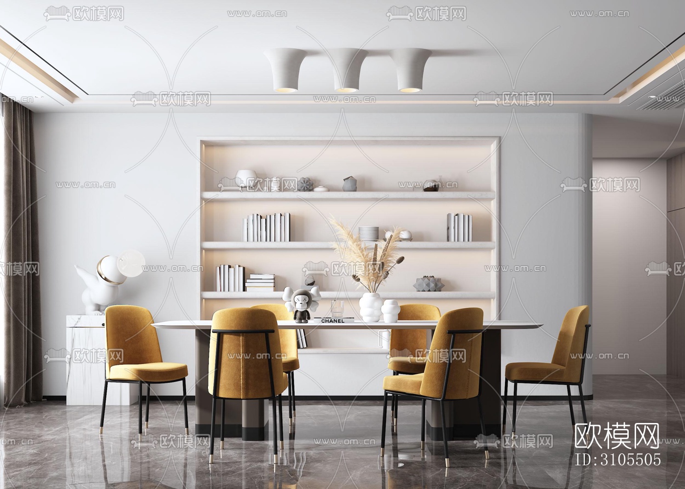 现代餐厅效果图下载（渲染图2）