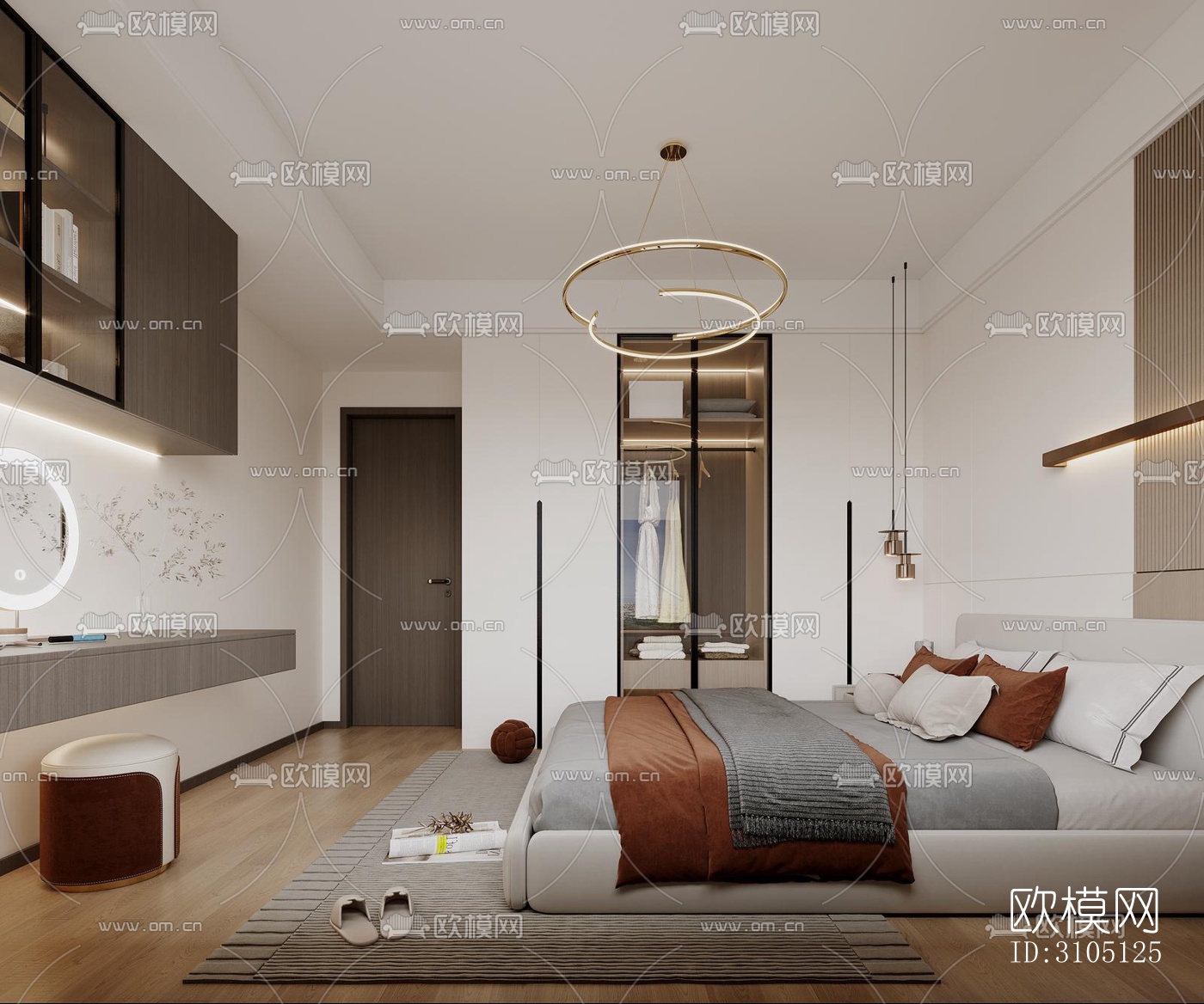 现代平层效果图下载（渲染图4）