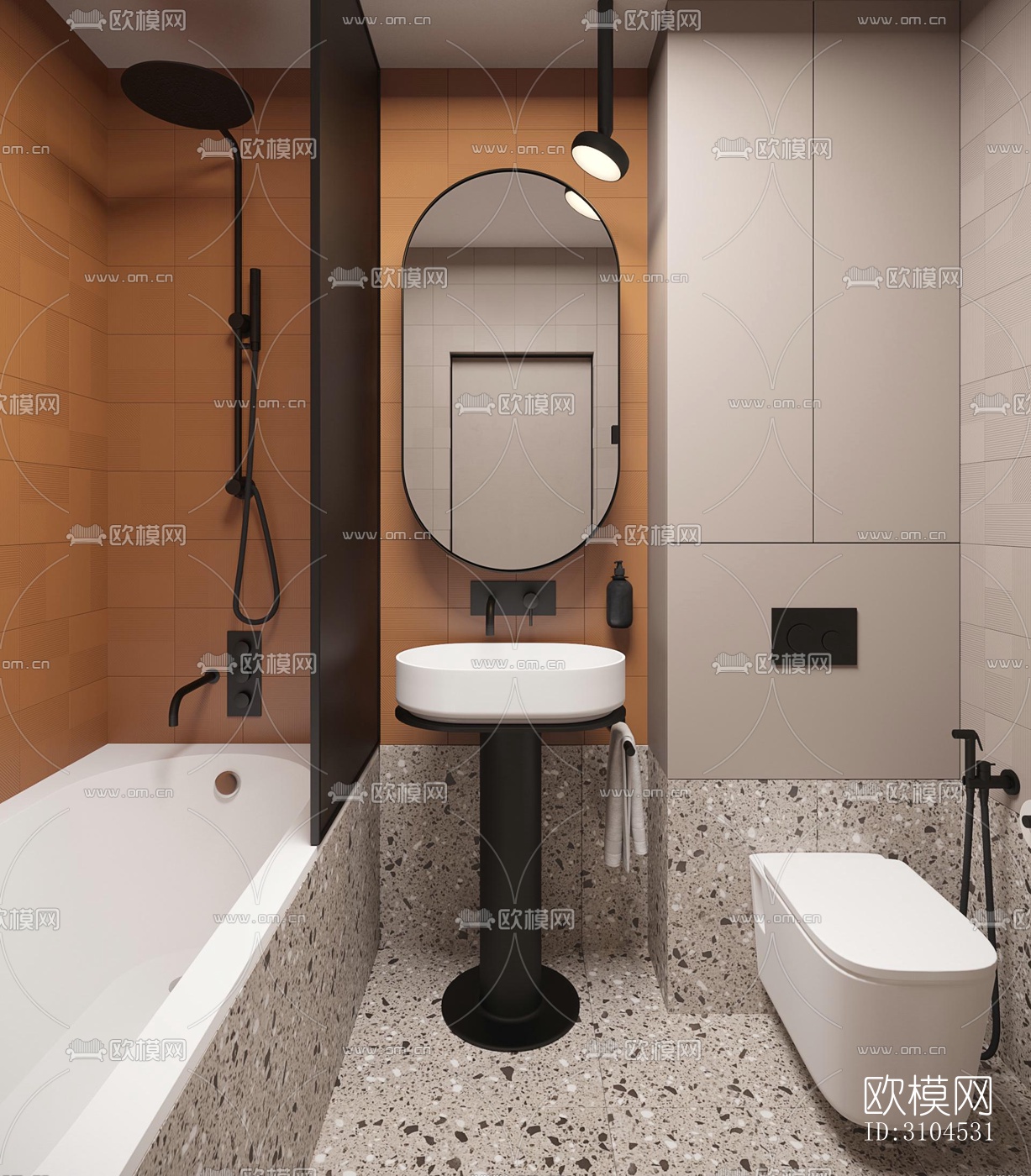 北欧卫生间效果图下载（渲染图1）