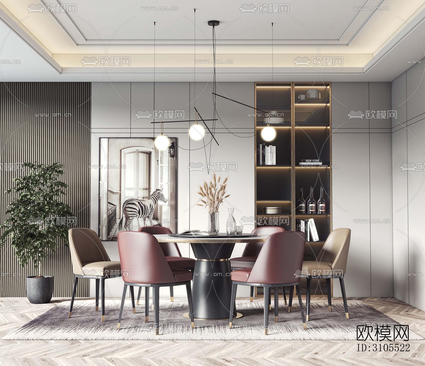 现代餐厅效果图下载（渲染图5）