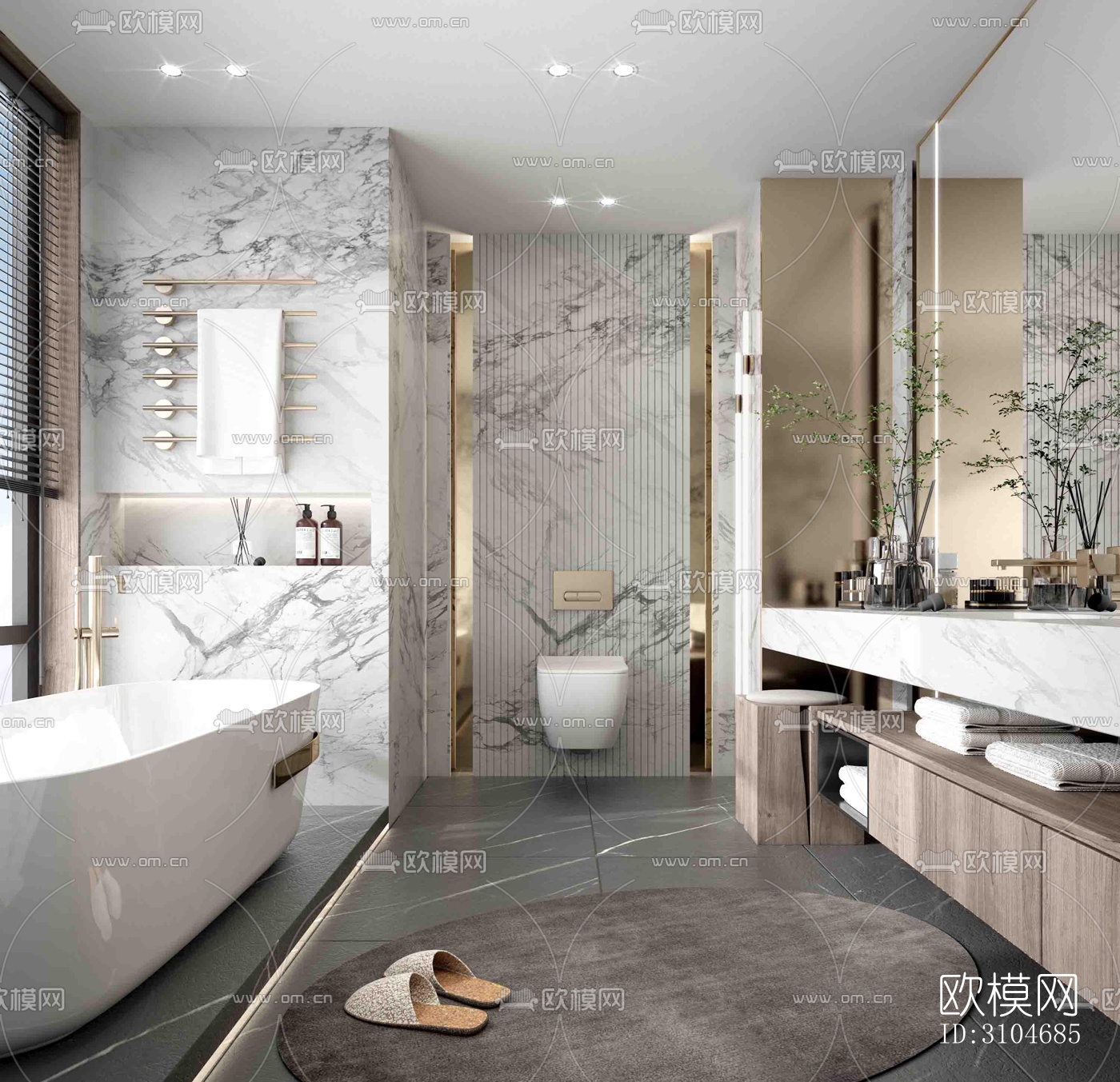 现代卫生间效果图下载（渲染图5）