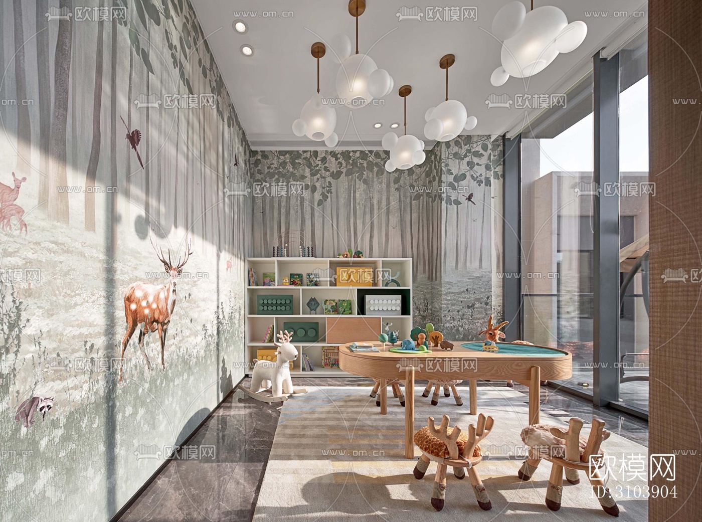 北欧儿童房效果图下载（渲染图4）