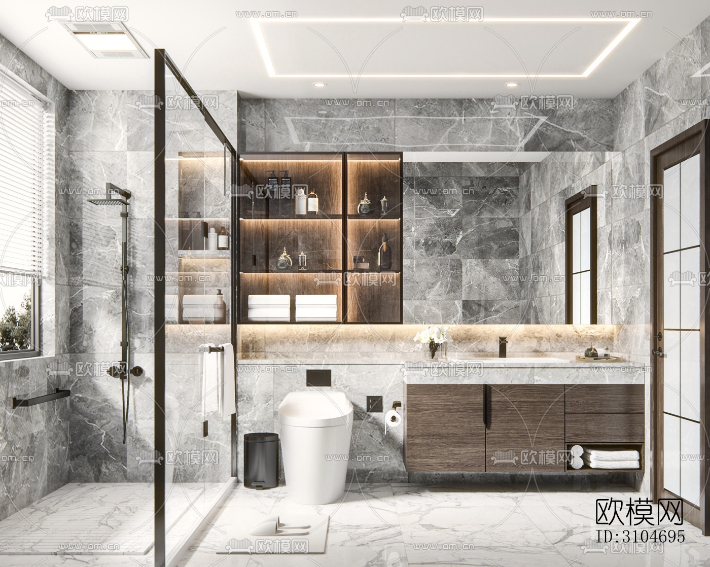 现代卫生间效果图下载（渲染图5）