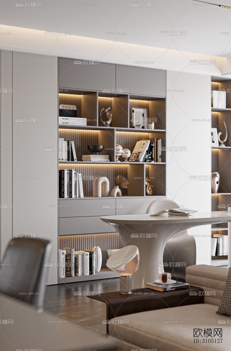 现代平层效果图下载（渲染图14）