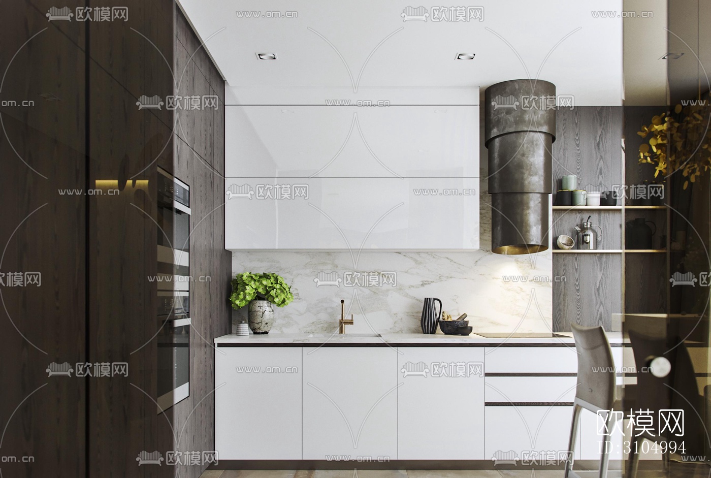 现代厨房效果图下载（渲染图3）