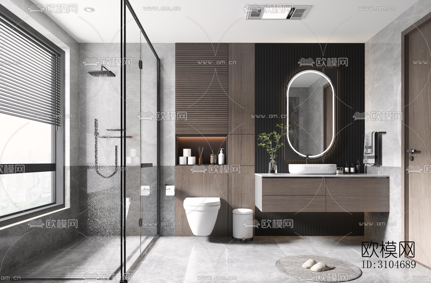 现代卫生间效果图下载（渲染图5）