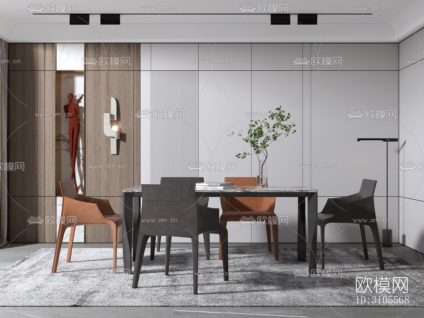 现代餐厅效果图下载（渲染图3）