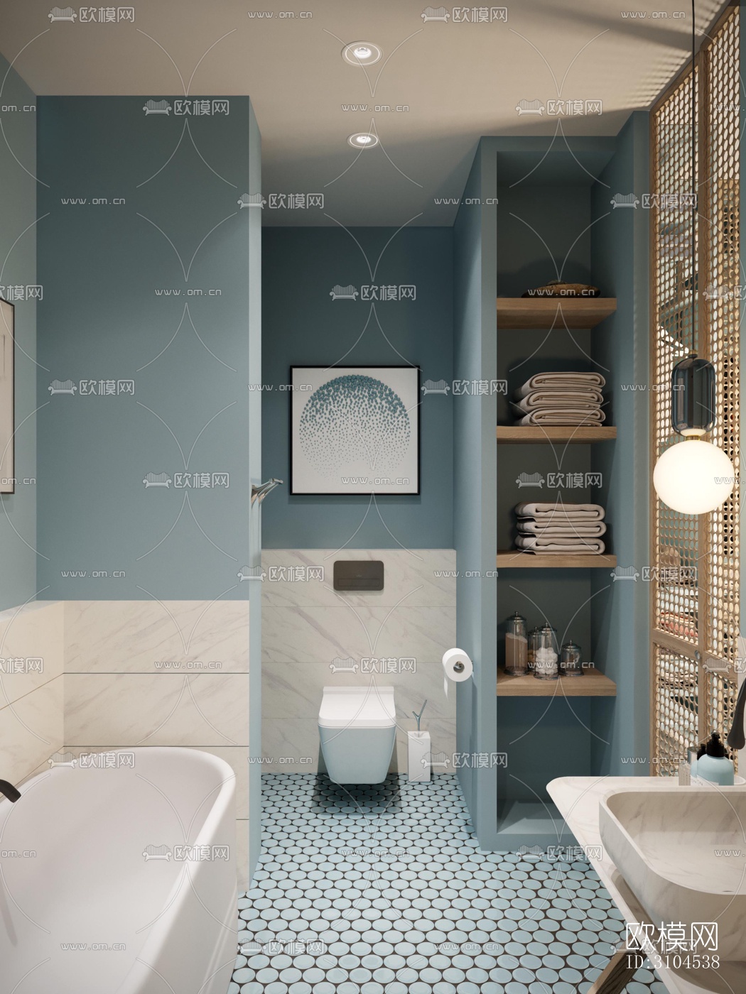 北欧卫生间效果图下载（渲染图2）