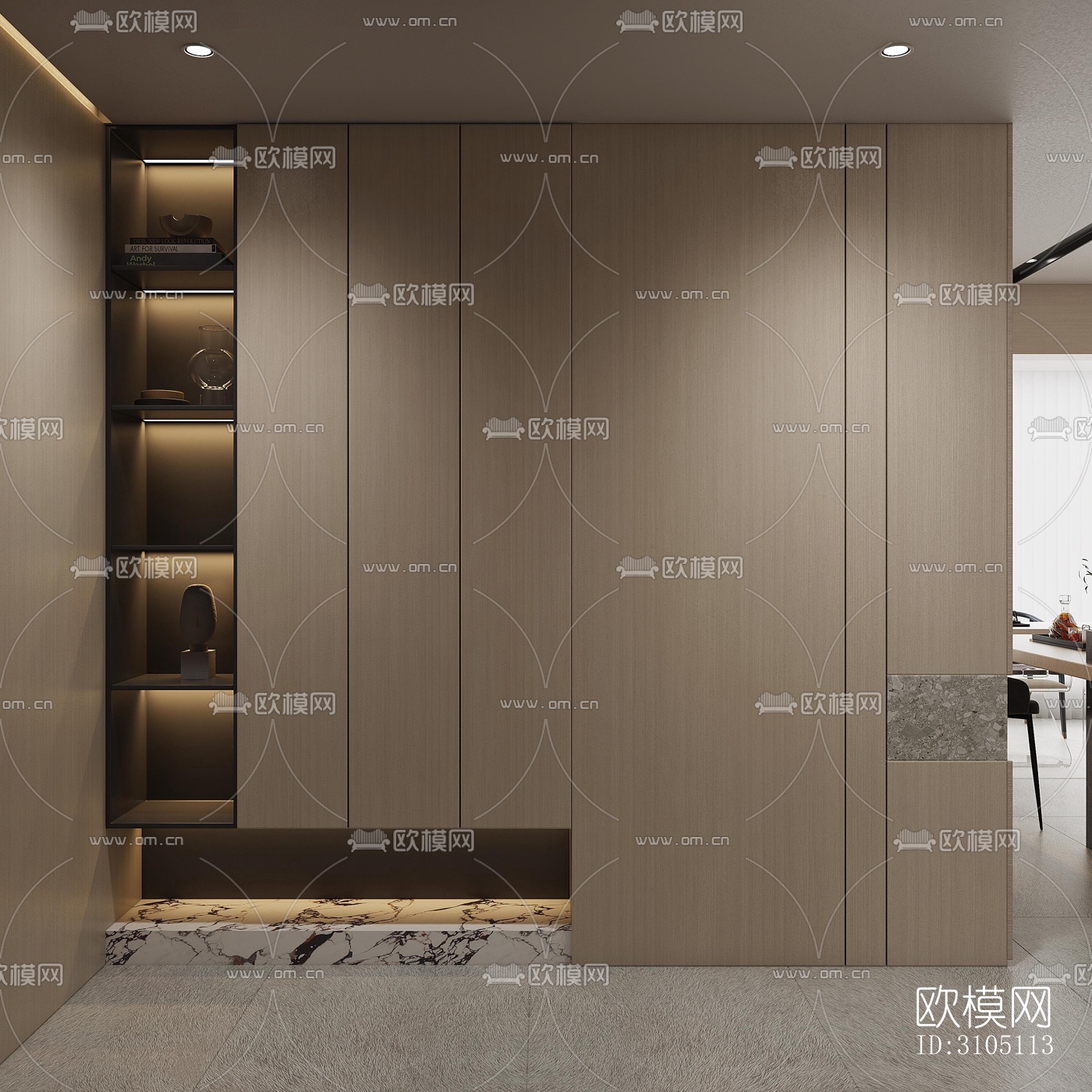 现代平层效果图下载（渲染图17）