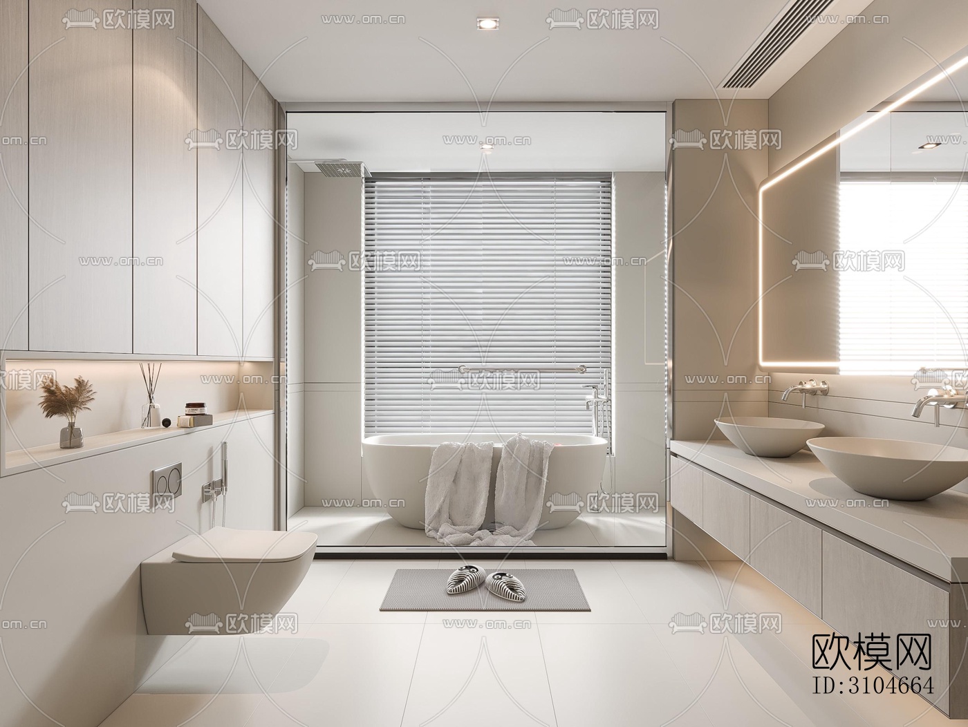 现代卫生间效果图下载（渲染图5）