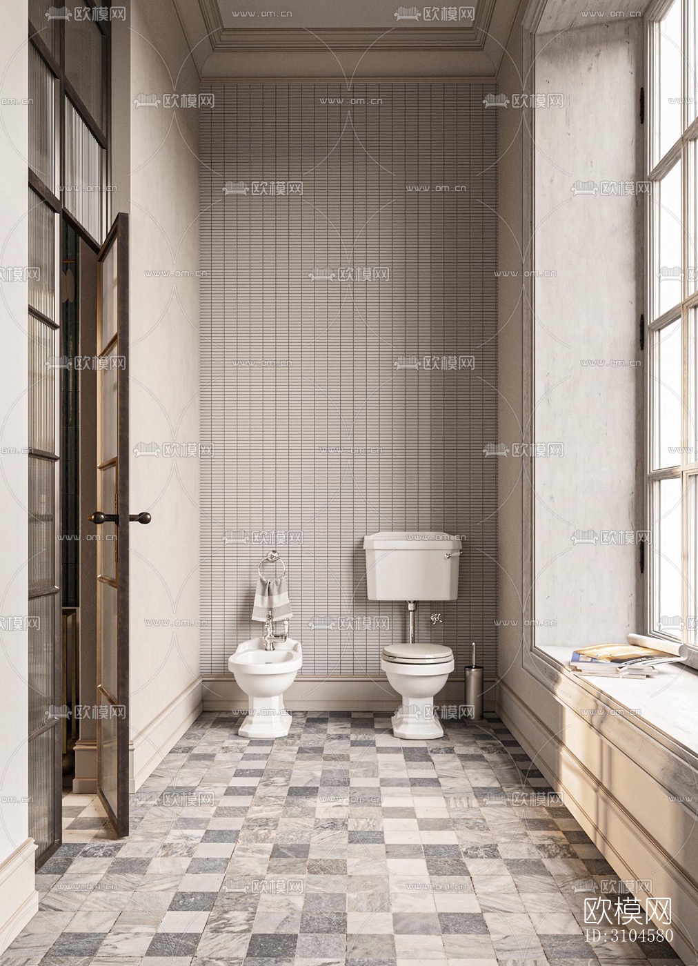 法式卫生间效果图下载（渲染图1）