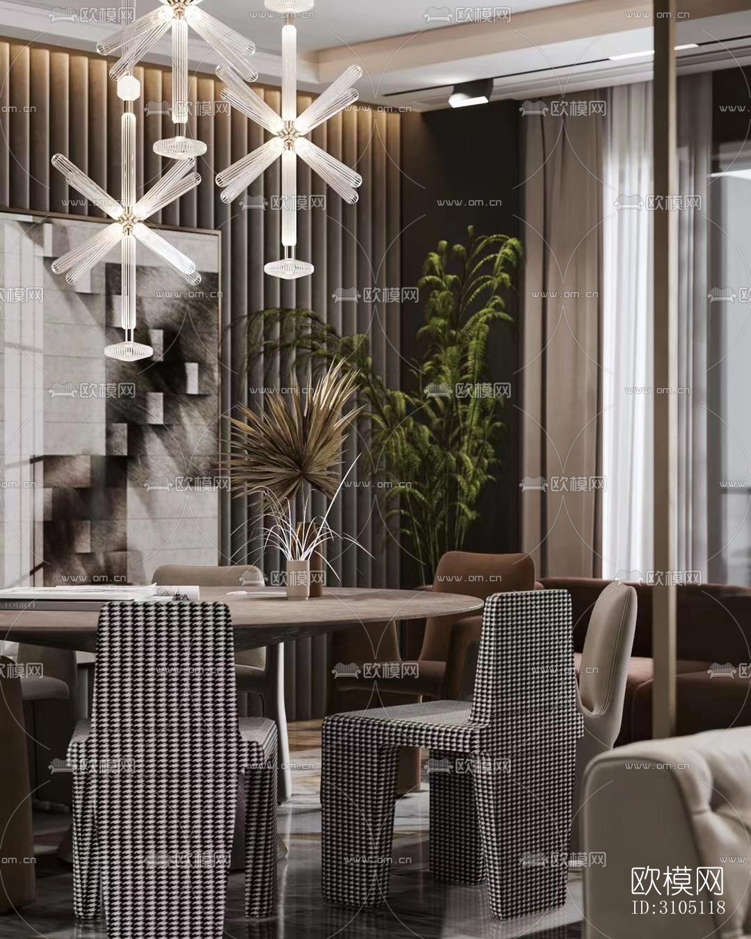 现代平层效果图下载（渲染图5）