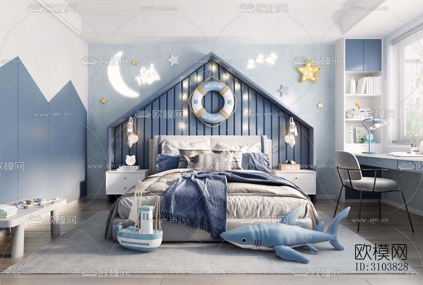 北欧儿童房效果图下载（渲染图5）