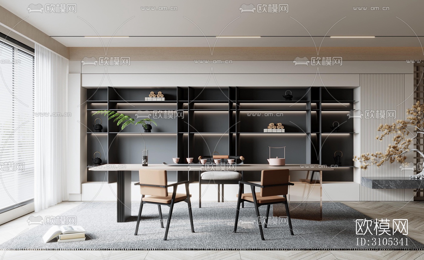 高级灰茶室效果图下载（渲染图4）