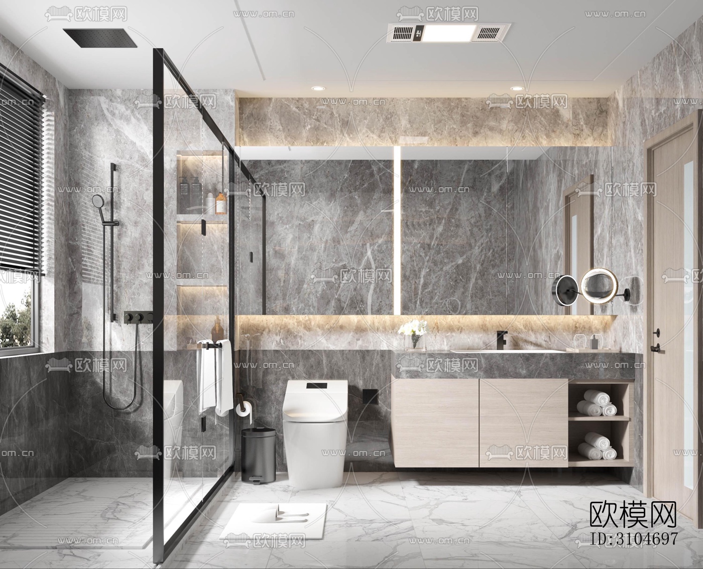 现代卫生间效果图下载（渲染图5）