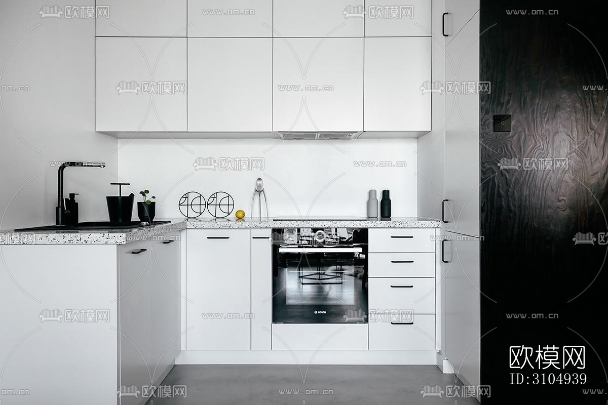 现代厨房效果图下载（渲染图3）