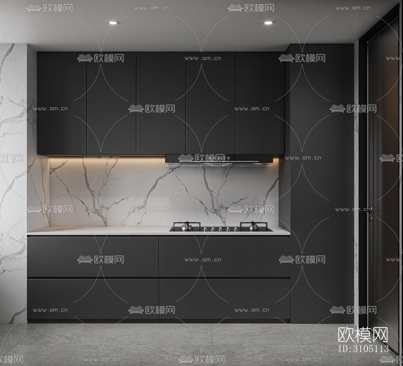 现代平层效果图下载（渲染图3）