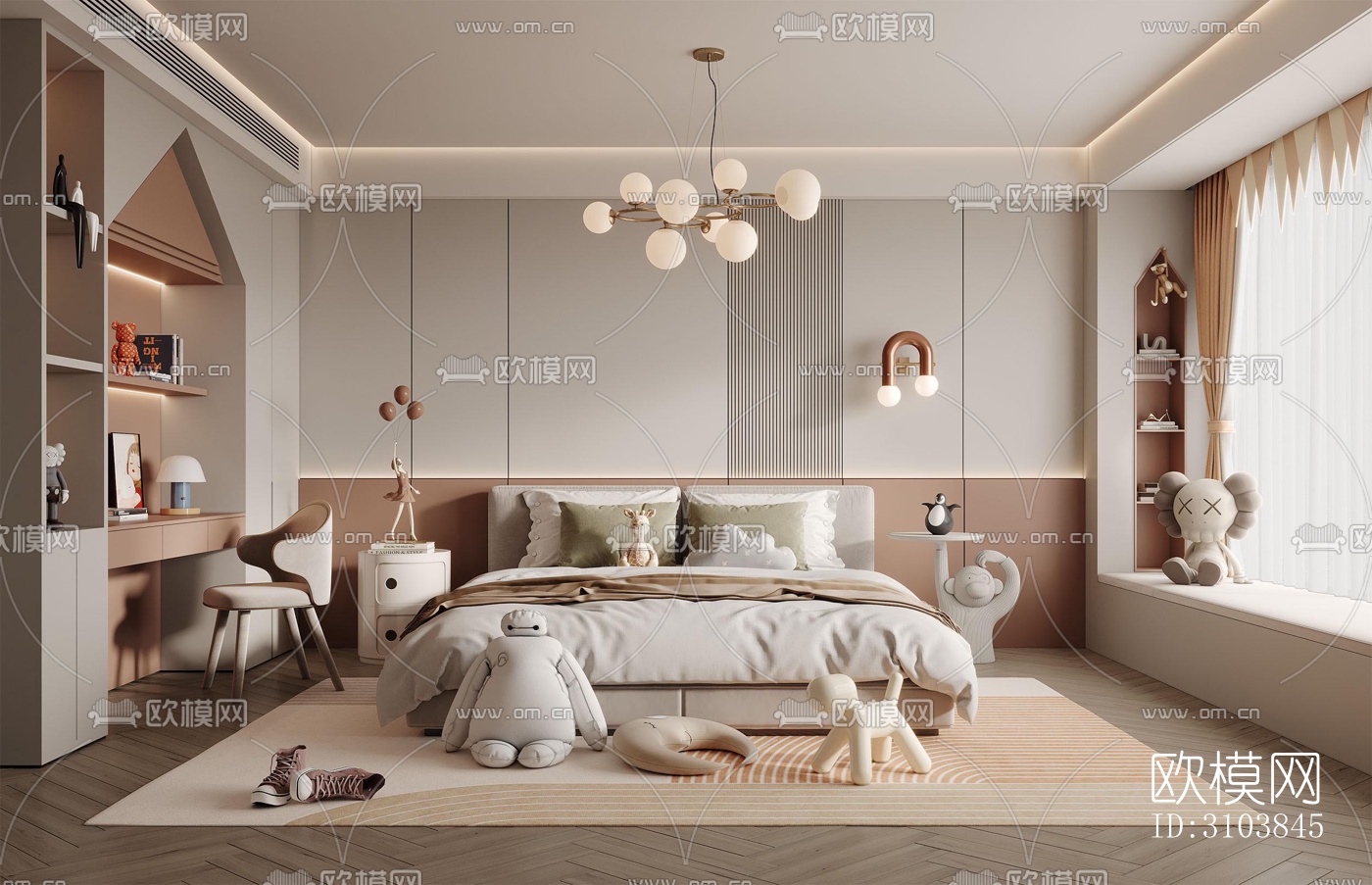 北欧儿童房效果图下载（渲染图2）