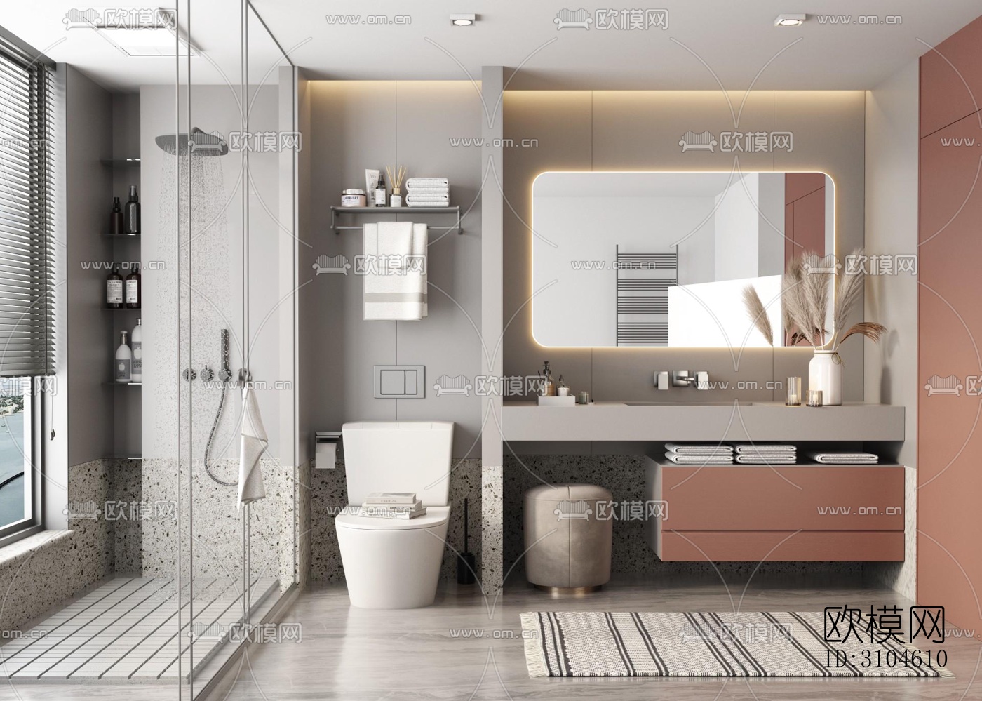现代卫生间效果图下载（渲染图3）