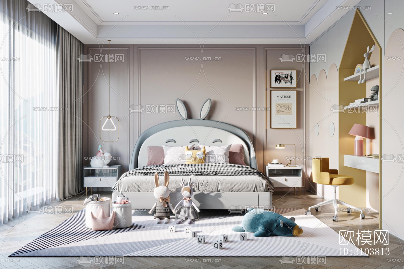 北欧儿童房效果图下载（渲染图5）