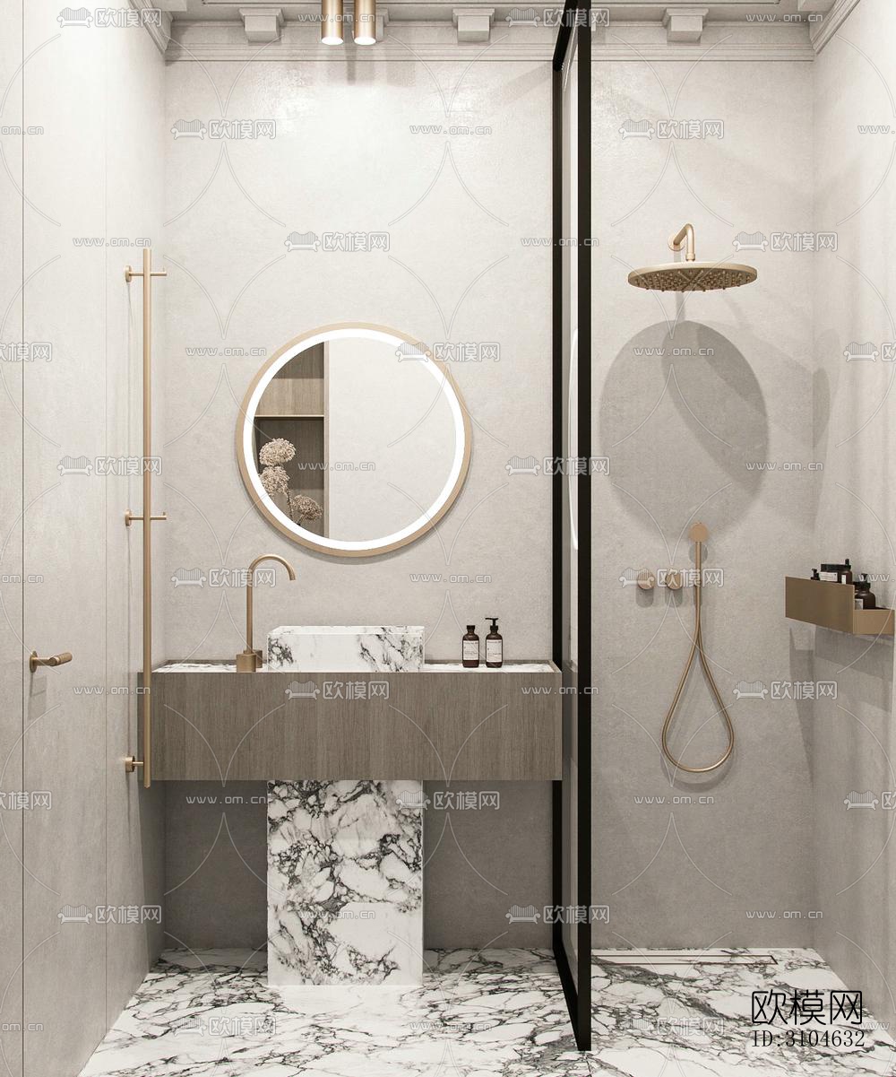 现代卫生间效果图下载（渲染图4）