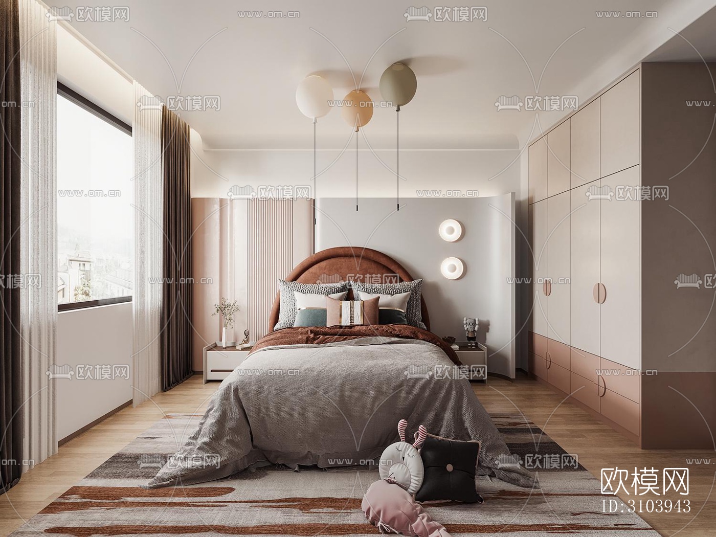 欧式儿童房效果图下载（渲染图1）