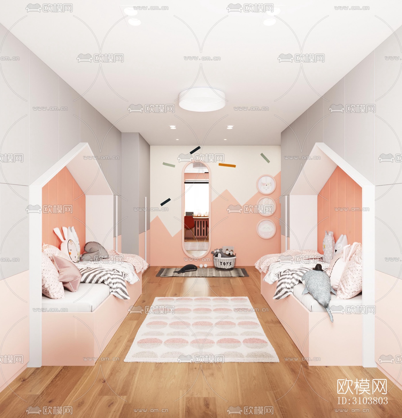 北欧儿童房效果图下载（渲染图5）