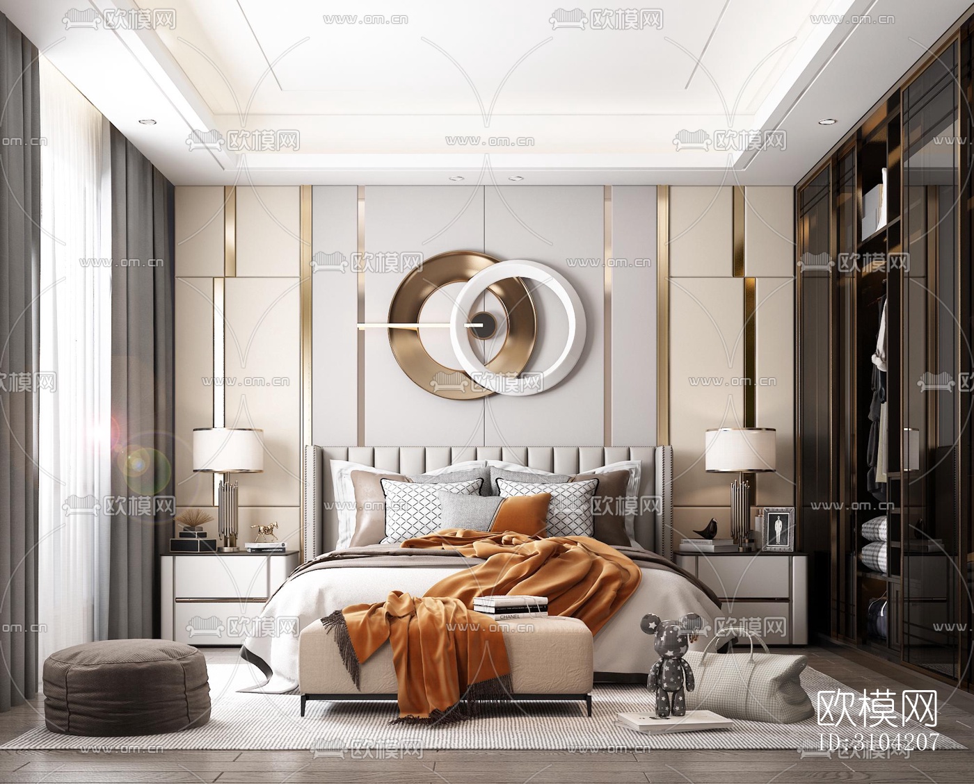欧式卧室效果图下载（渲染图2）