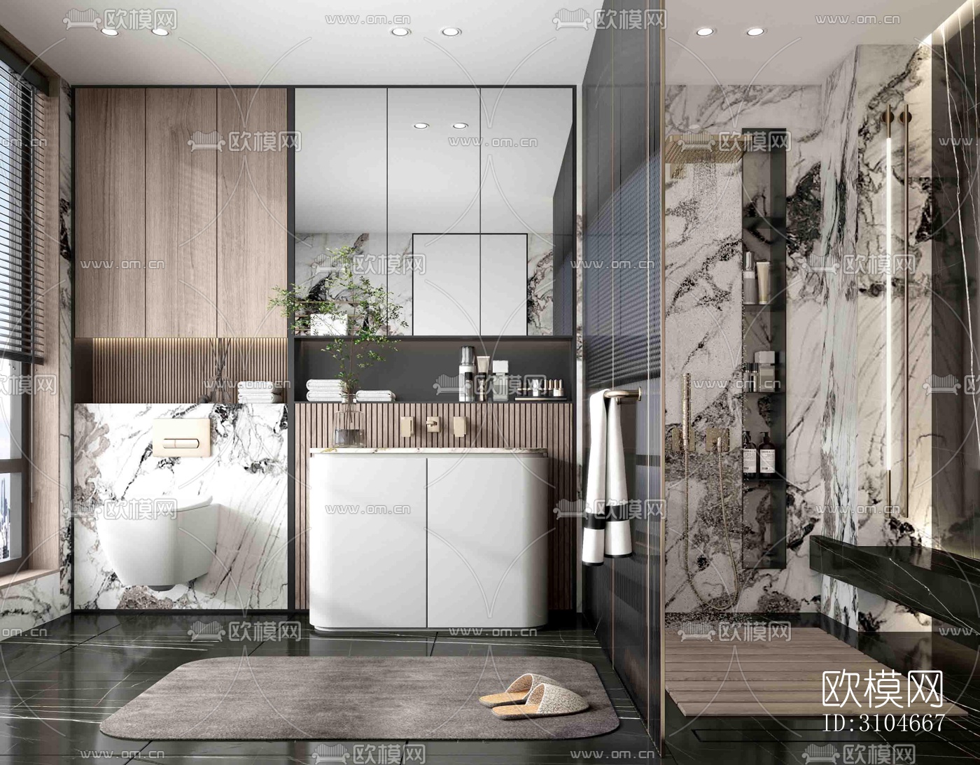 现代卫生间效果图下载（渲染图5）