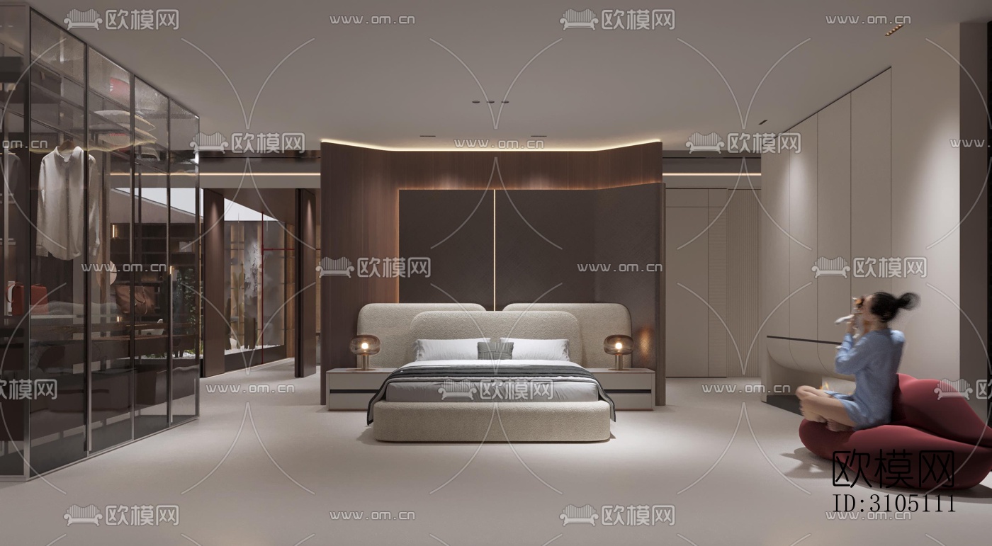 现代平层效果图下载（渲染图11）