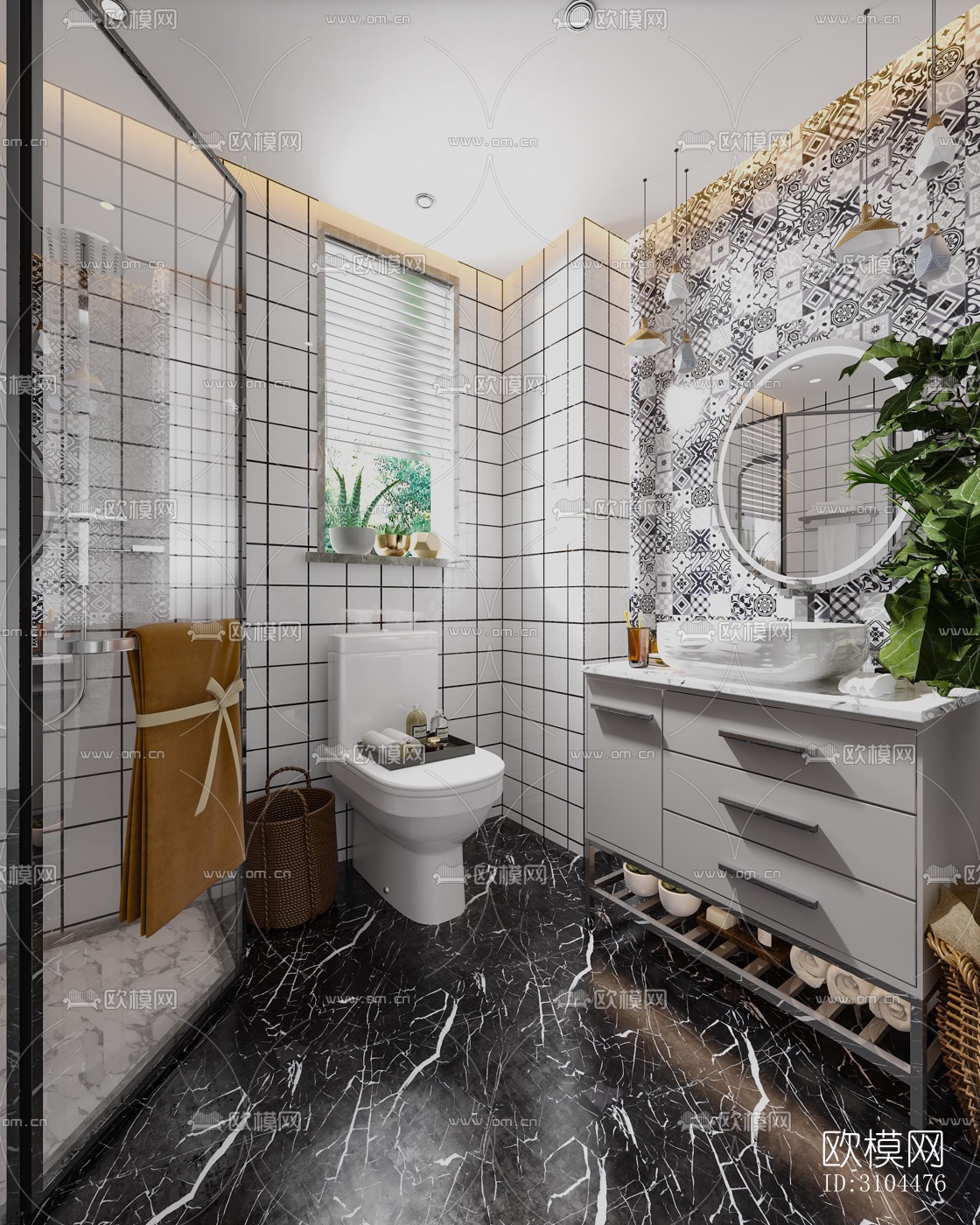 北欧卫生间效果图下载（渲染图4）