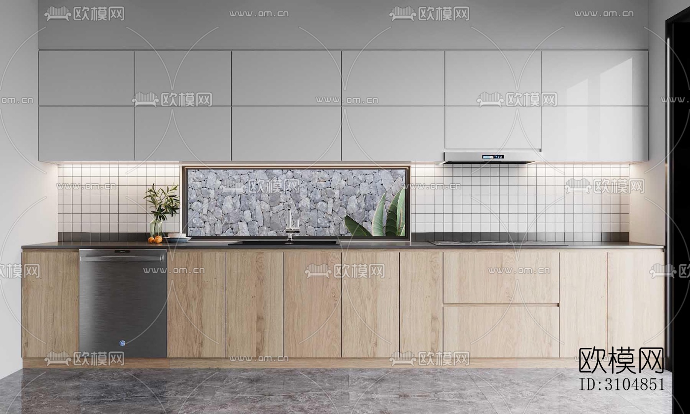 北欧厨房效果图下载（渲染图5）