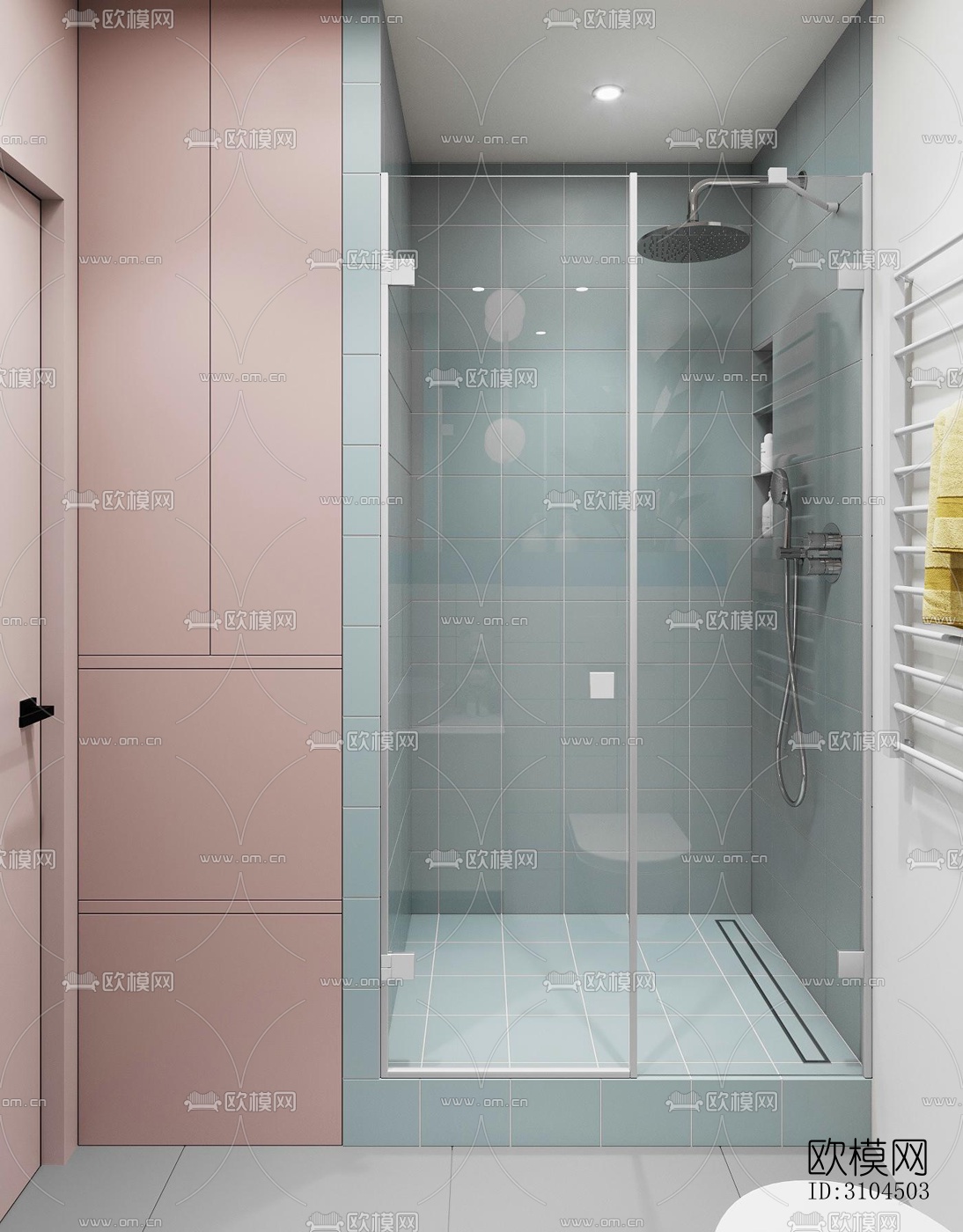 北欧卫生间效果图下载（渲染图2）