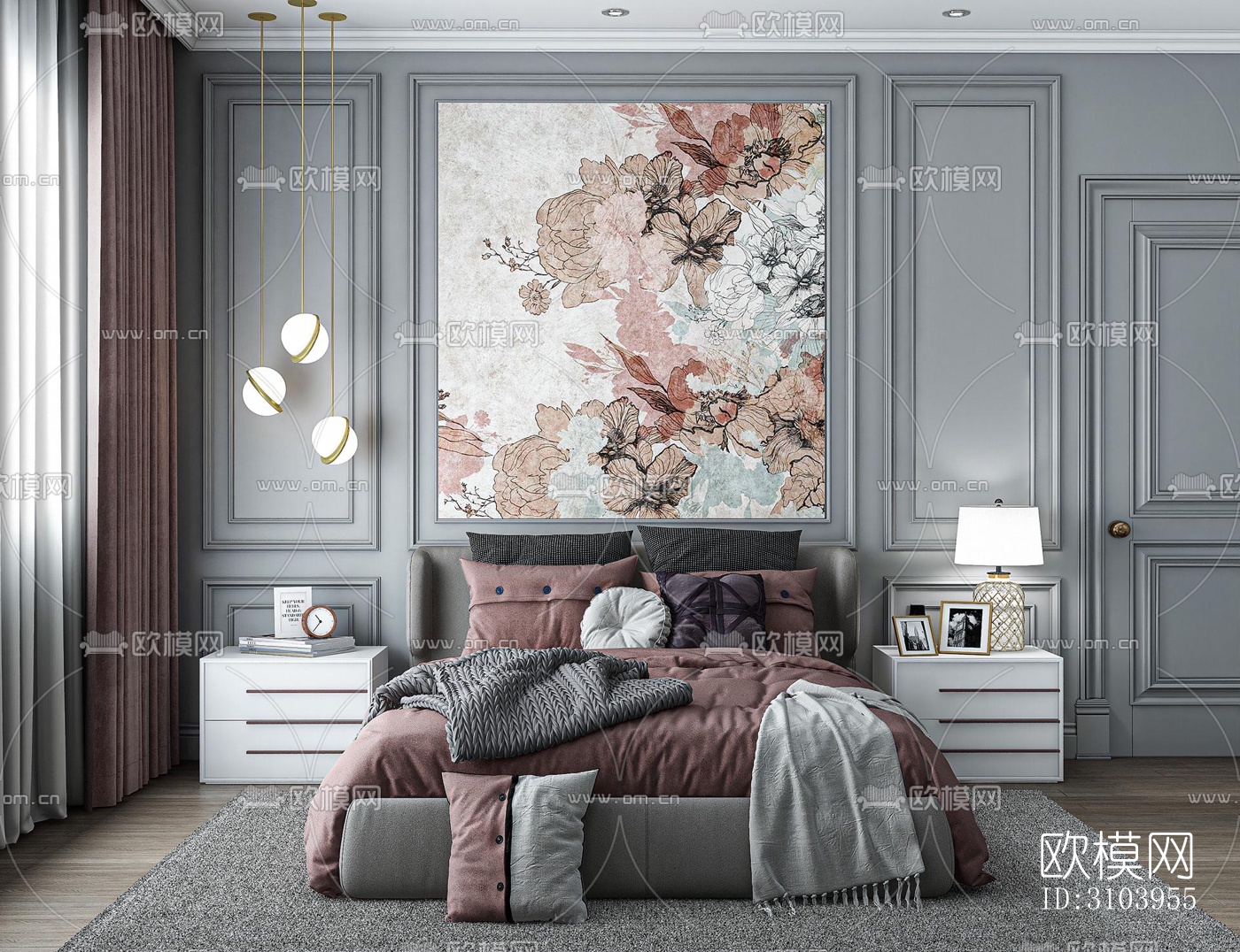 法式儿童房效果图下载（渲染图3）