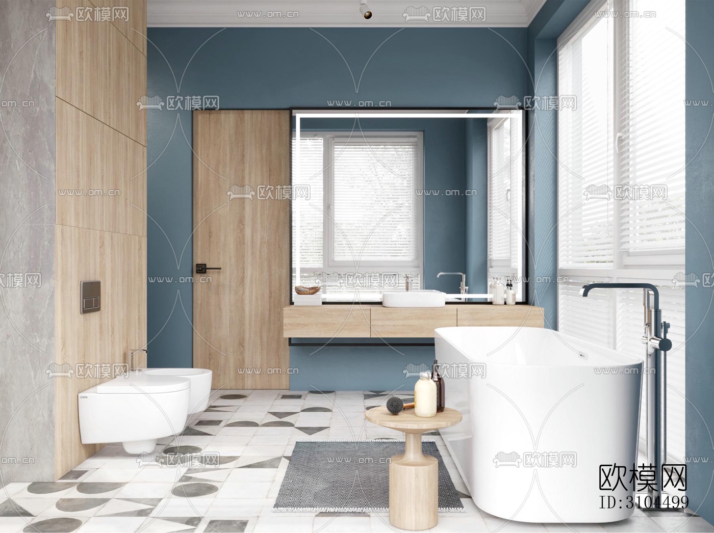 北欧卫生间效果图下载（渲染图5）