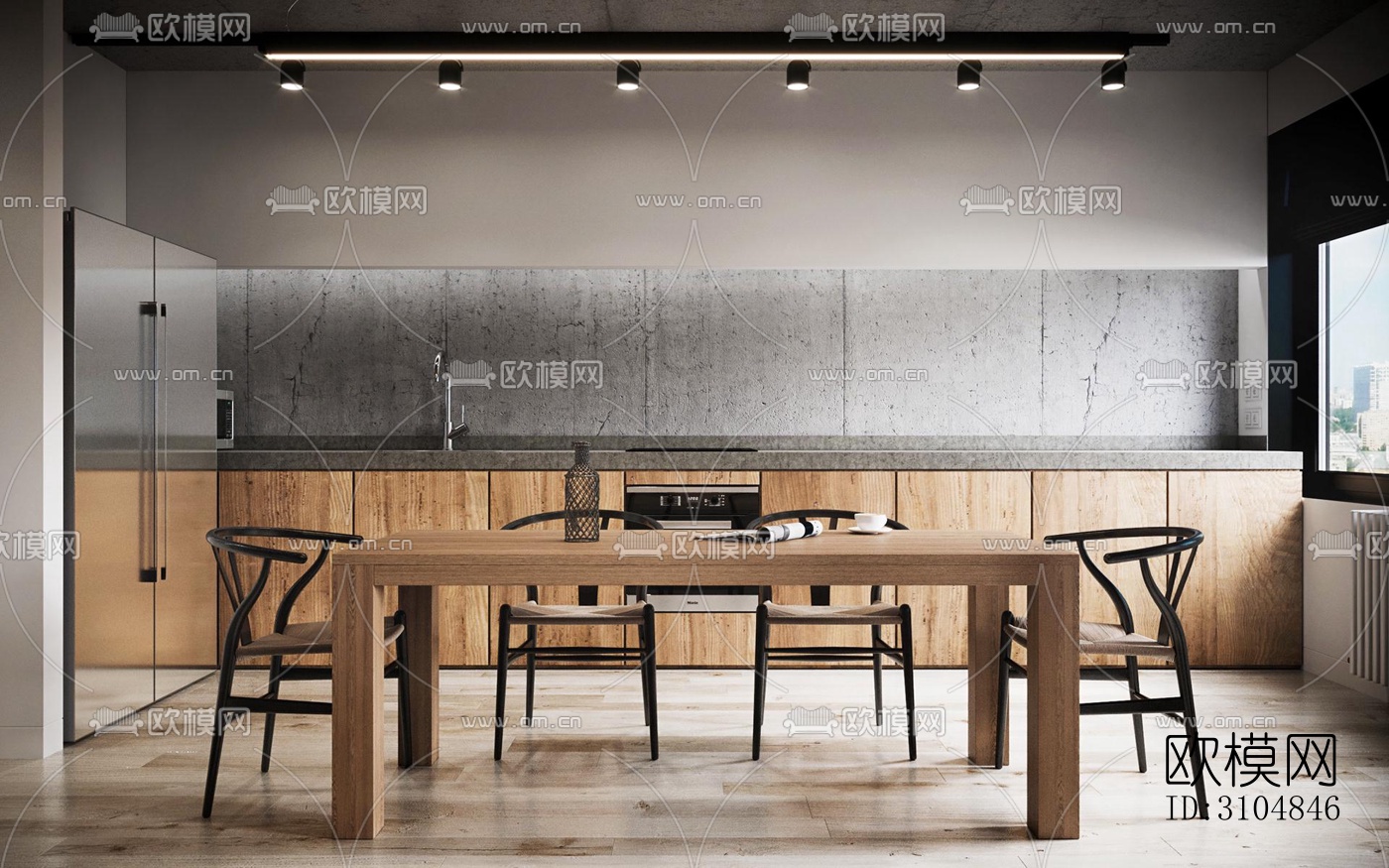 北欧厨房效果图下载（渲染图5）