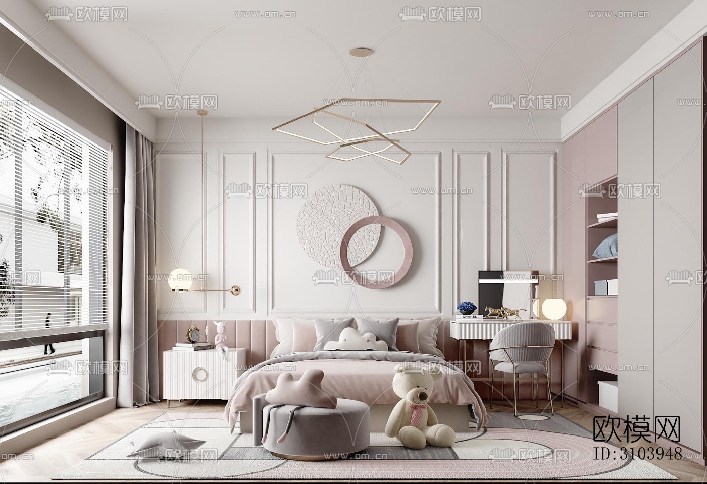 法式儿童房效果图下载（渲染图3）