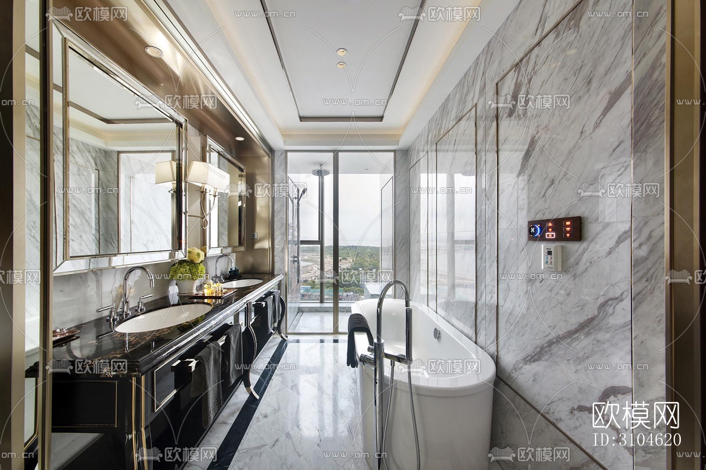 现代卫生间效果图下载（渲染图2）