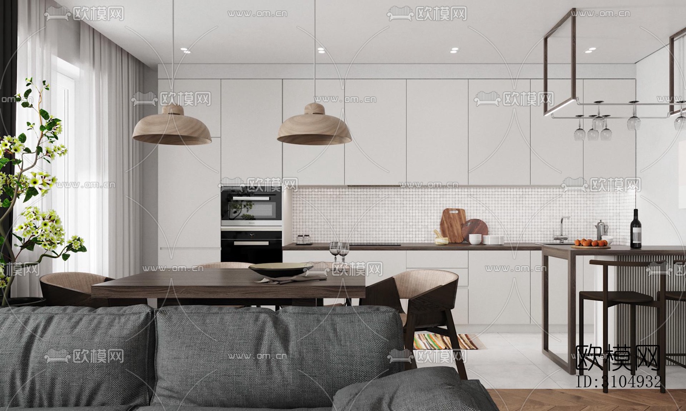 现代厨房效果图下载（渲染图5）