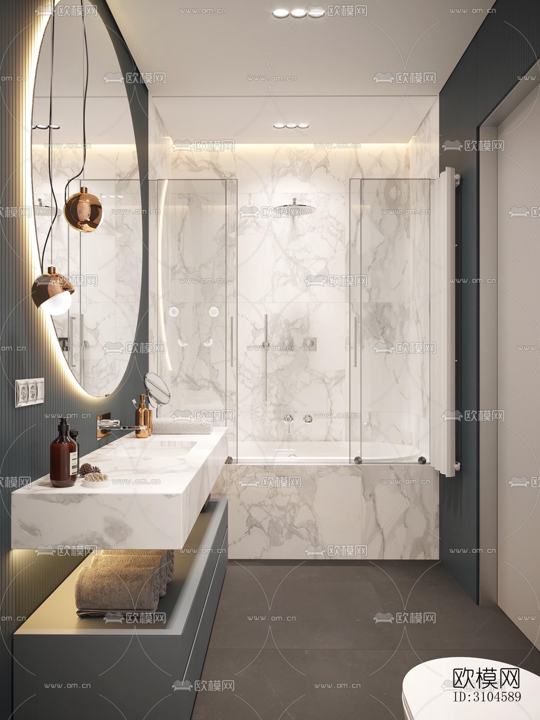 现代卫生间效果图下载（渲染图2）