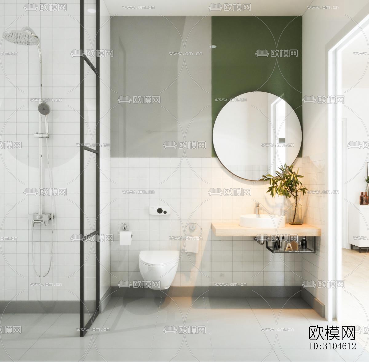 现代卫生间效果图下载（渲染图5）