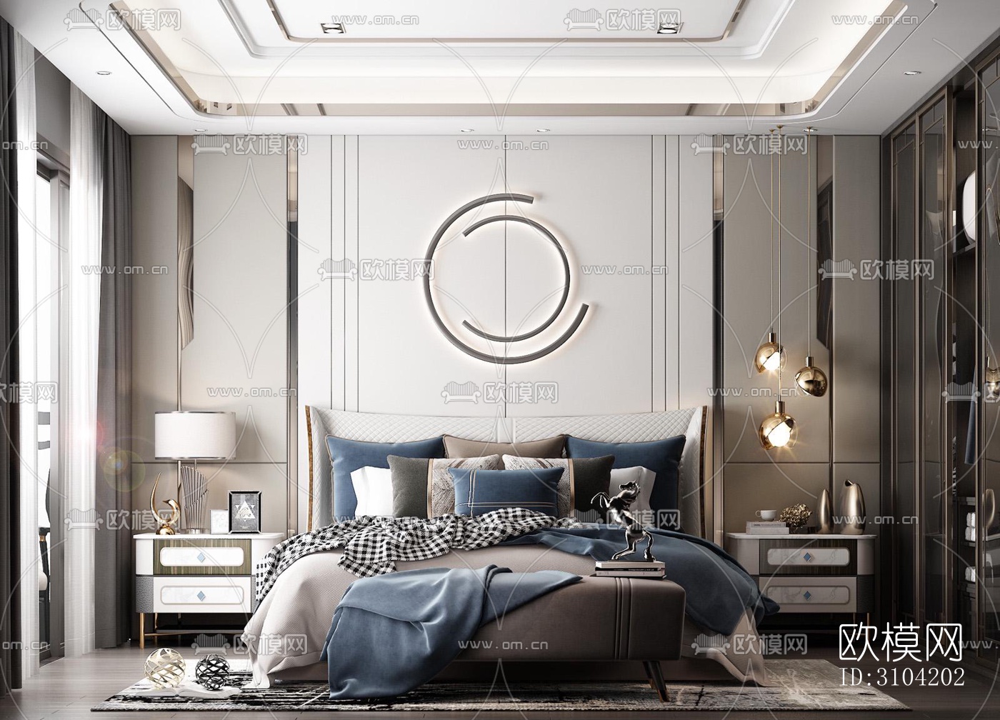 欧式卧室效果图下载（渲染图3）