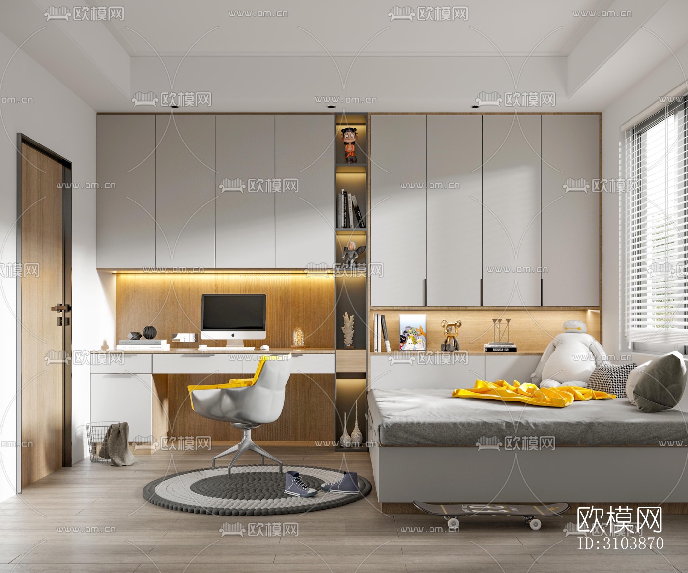 北欧儿童房效果图下载（渲染图2）