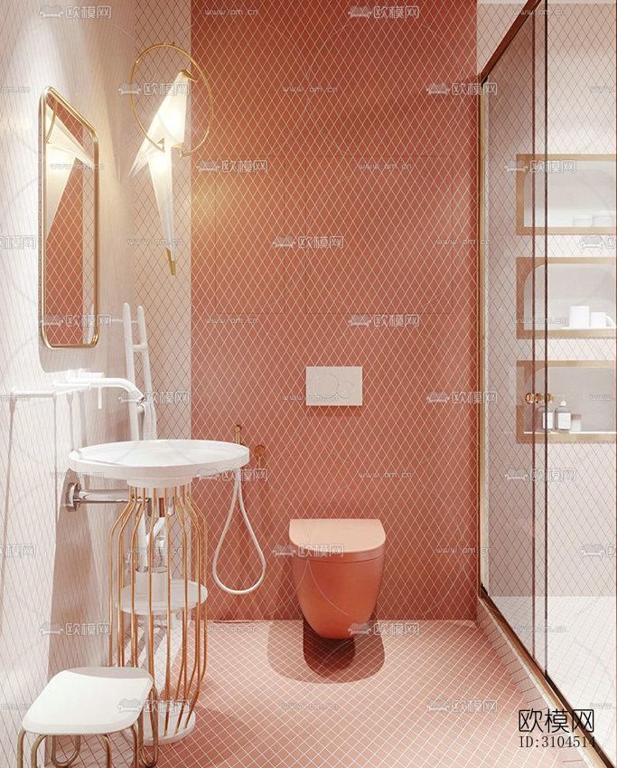 北欧卫生间效果图下载（渲染图1）