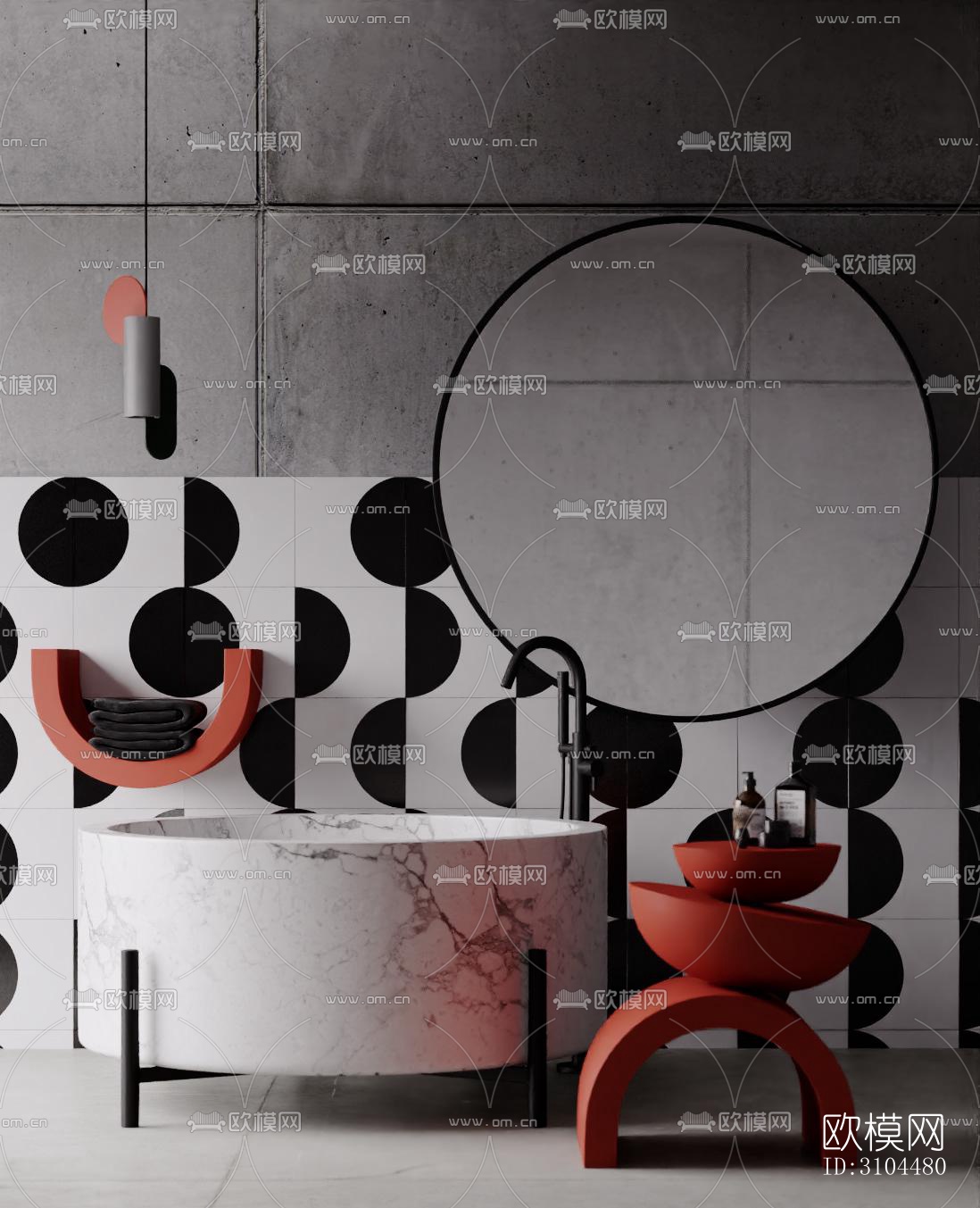 北欧卫生间效果图下载（渲染图1）