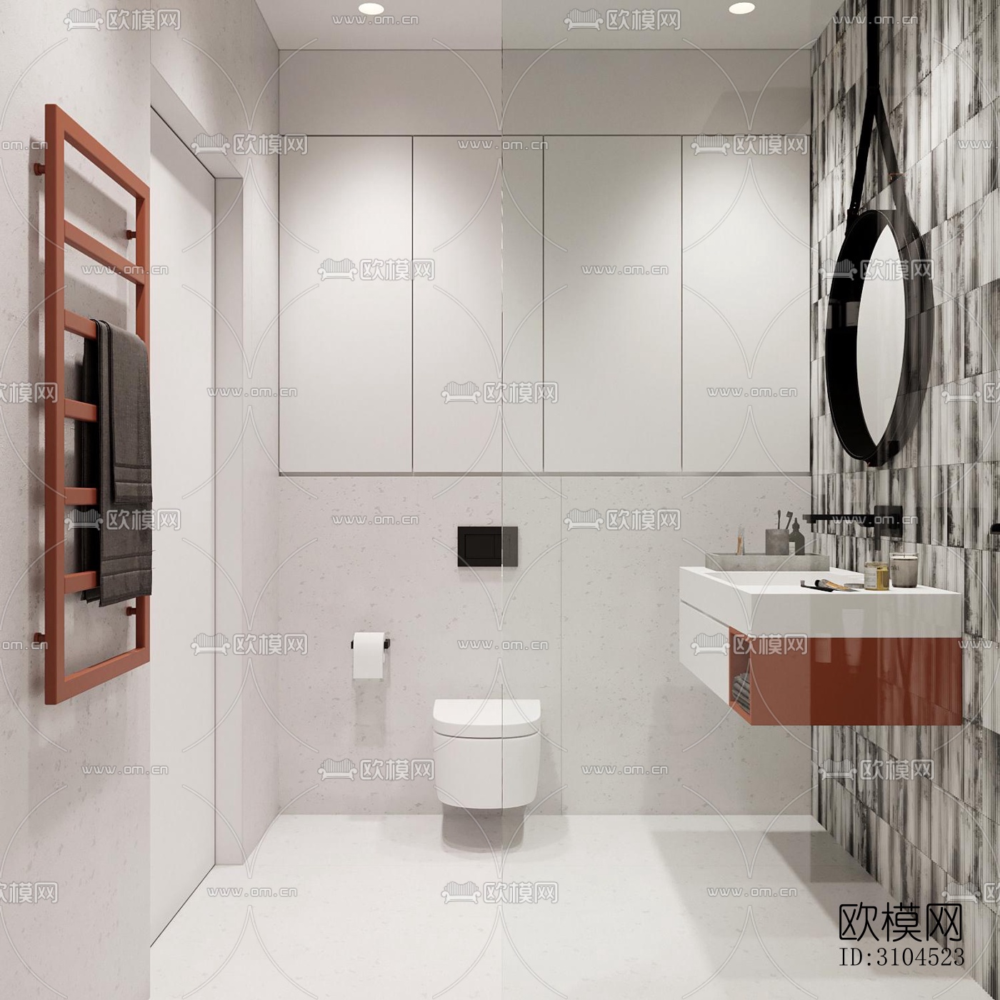 北欧卫生间效果图下载（渲染图2）