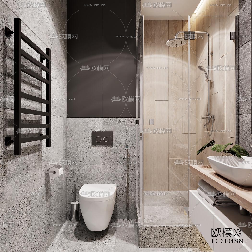 现代卫生间效果图下载（渲染图5）