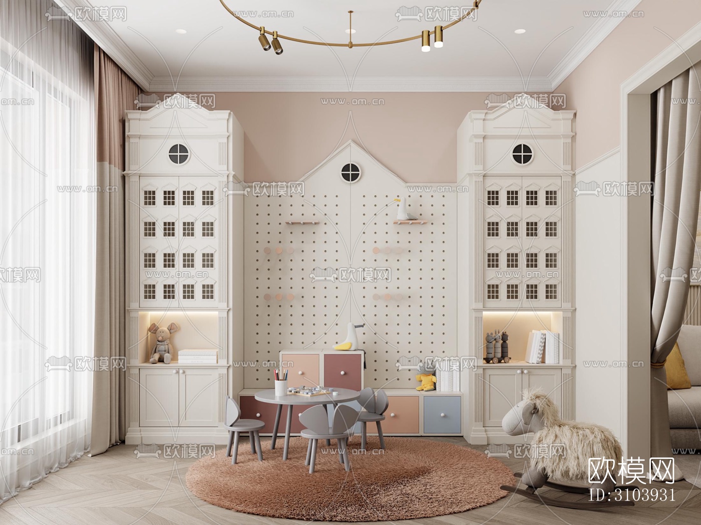 欧式儿童房效果图下载（渲染图5）