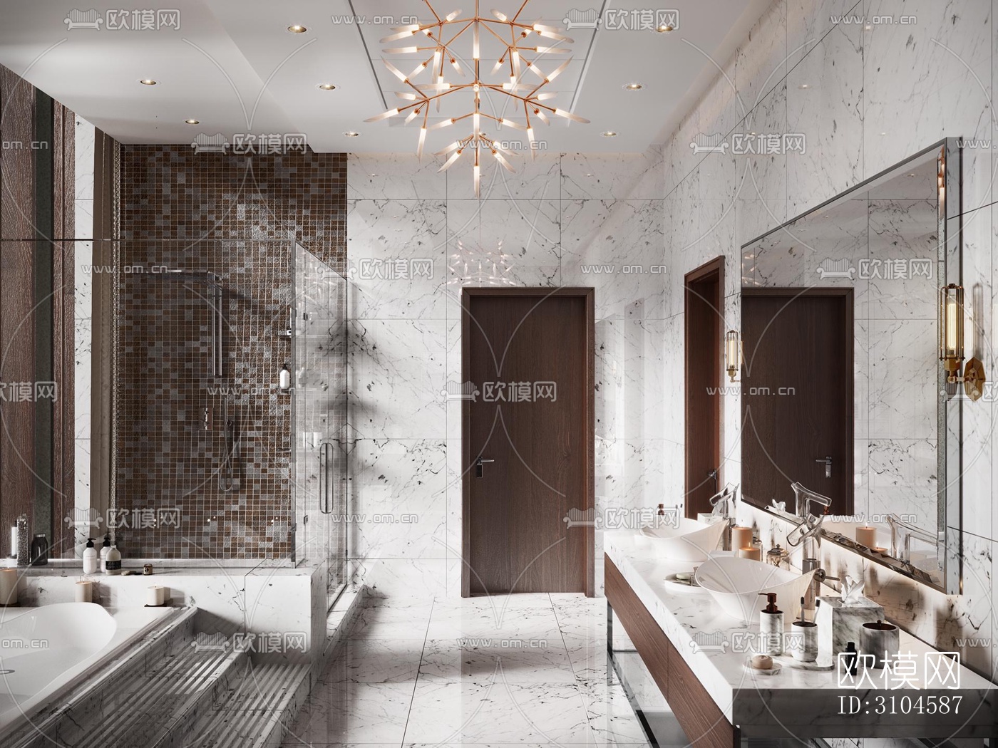 现代卫生间效果图下载（渲染图2）