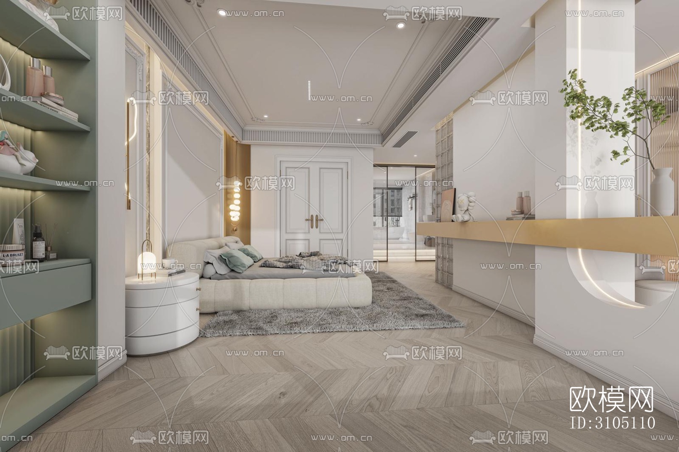 现代平层效果图下载（渲染图4）